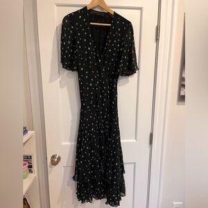 Maxi dress Animale (Brazilian brand) navy blue with dots, size 36, like new
